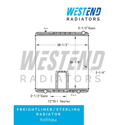 Freightliner / Sterling Radiator-2008-2013 (12" Oil Cooler) Various Freightliner / Sterling Radiator-2008-2013 (12" Oil Cooler) Various