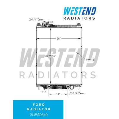 Ford Radiator 2016-2019 (12" Oil Cooler) Ford Radiator 2016-2019 (12" Oil Cooler)
