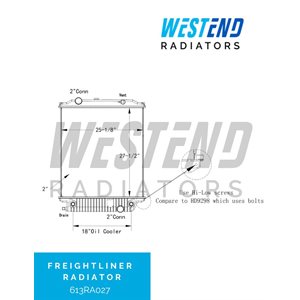 Freightliner Radiator – 2003-2012 (18” Oil Cooler) various 