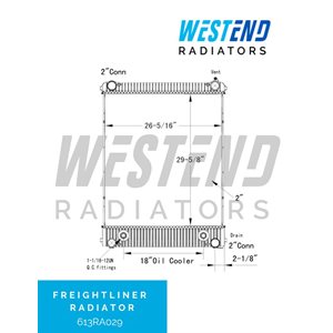 Freightliner Radiator – 2004 – 2008 (18” Oil Cooler) various 