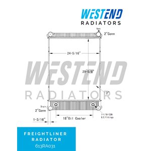 Freightliner Radiator- 2003 - 2008 (18” Oil Cooler) various 
